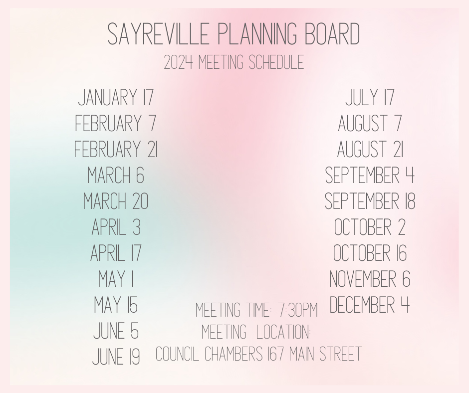 Planning Board Borough of Sayreville